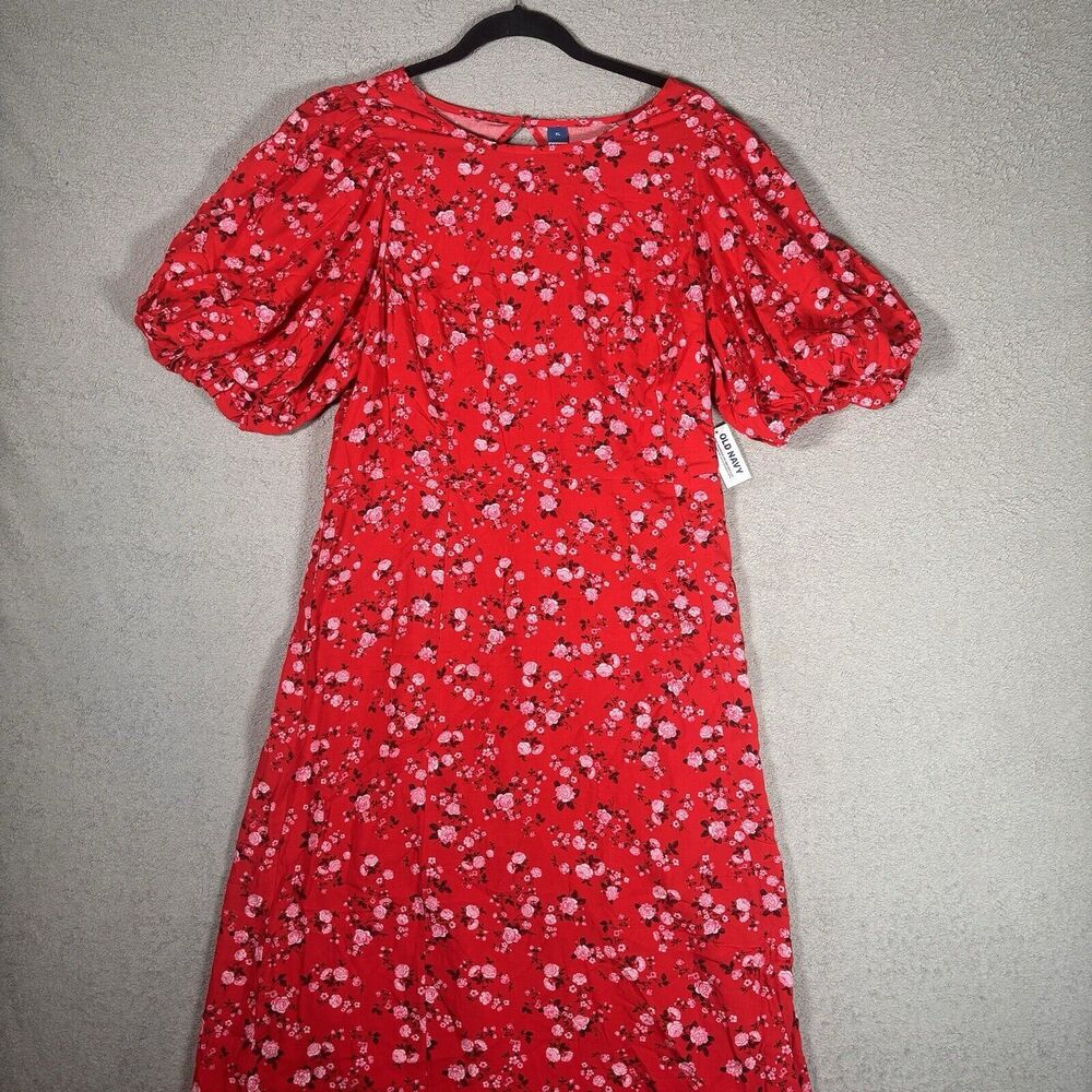 Old Navy Red Floral Maxi Dress